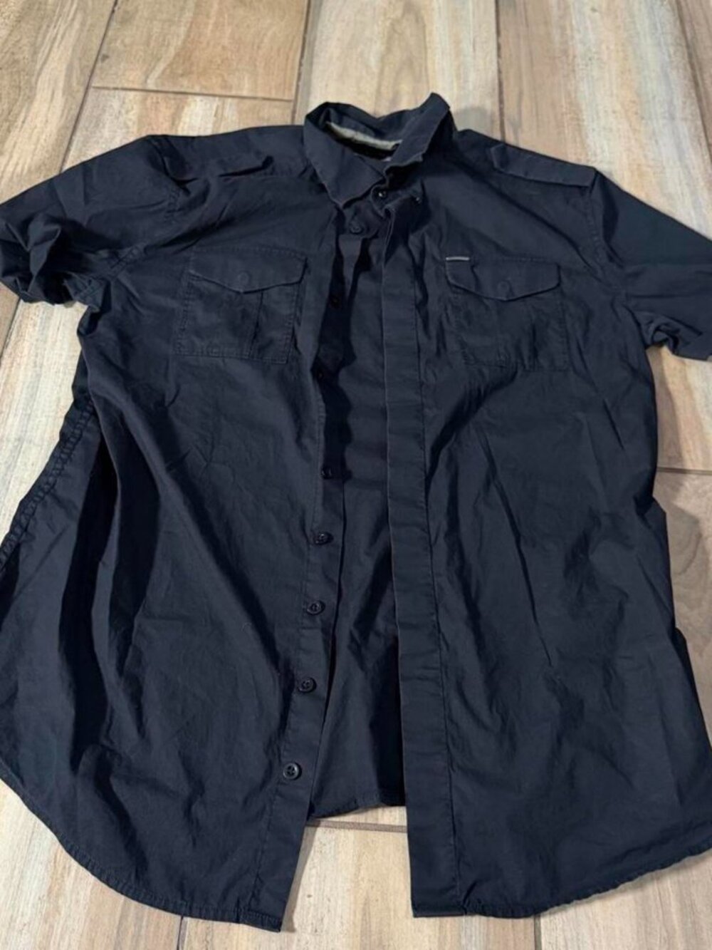 classic Diesel black slim fit button-up